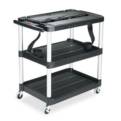 Rubbermaid 9T28 Black Media Master AV Cart with Three Shelves On Sale