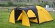 Kuppelzelt Iglu-Zelt mit Vorbau f�r 3-4 Personen, schwarz - orange