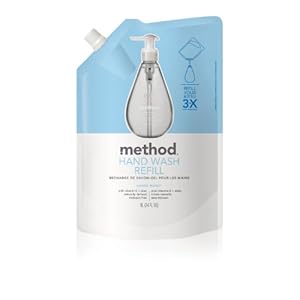 Method Gel Hand Wash Refill 34oz, Sweet Water (Pack of 6)