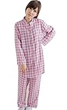 (ベア・ランド ) Bearsland 長袖 Ｖネックチェックシャツ二重ガーゼマタニティパジャマセット　授乳口付き授乳服 ＸＬ　ピンク・ブルー【並行輸入品】