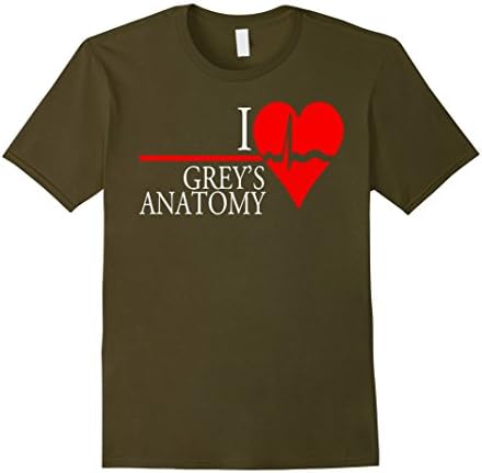 Men's i love grey heart anatomy Small Olive