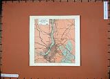 1929 COLOUR MAP INDIA STREET PLAN CALCUTTA HOWRAH DUM