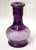 EXOTIC PURPLE "Genie" Hookah Vase - 8" Quality Glass Base for Huka Hooka Shisha Nargila Narghile + Rubber Grommet
