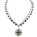 Summer Violets Dual Beaded Chain Large Pendant Necklace