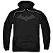 Batman DC Comics Hush Bat Logo Grey on Black Adult Pull-Over Hoodie Medium