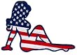 Trucker Girl Embroidered Patch Sexy Truck Mudflap Iron-on American Flag Emblem Right-to-Left