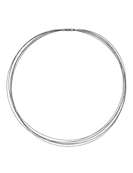 18K White Gold 7 Strands 0.5mm Necklace 16 Inch