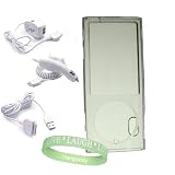 Apple Ipod Nano 5th Generation 5G ( Newest Version ) Clear 8 GB / 16 GB hard Snap On Nano Case Cover + Nano 5G Home Charger+ Nano 5G Car Charger + Nano 5G Data Cable + Vangoddy TM, Live*Laugh*Love wrist band!!!