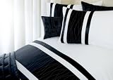 Ritz Black Large Plain Throw with Matching Cushion Covers