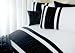 Ritz Black Large Plain Throw with Matching Cushion Covers