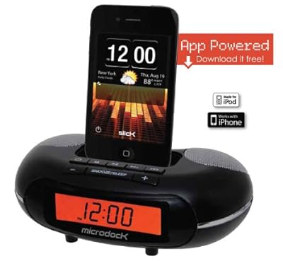 ClockDock by SlicK® Alarm Clock Radio for iPhone 3G/3GS/4 and iPod Touch.