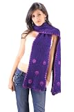 Beautiful Hand Stitched Super Soft Flowers Scarf / Muffler Blue Purple (50x8) - 4 more colors