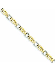 Genuine 14K Two-Tone Open Link Bracelet 8 Inches 4 Grams Of Gold 100% Satisfaction Guaranteed.