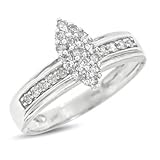1/3 Carat T.W. Round Cut Diamond Women's Engagement Ring 14K White Gold Women's Engagement Ring - Free Gift Box -
