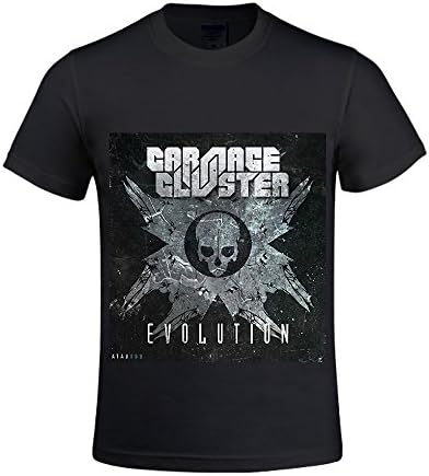 Evolution Carnage &amp; Cluster Men Crew Neck Men Designer T Shirts Black