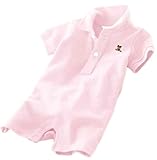 オルル (OLULU）ベビー服 カバーオール ロンパース ポロシャツ おでかけ着オルル (OLULU）(12-18カ月 ピンク)