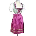 Balkonett Wiesn Dirndl KRISSY, gr�n-flieder, 3tlg, 60 cm