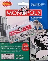 Monopoly Real Mini Game Box Board, and Pieces Keychain by Basic Fun