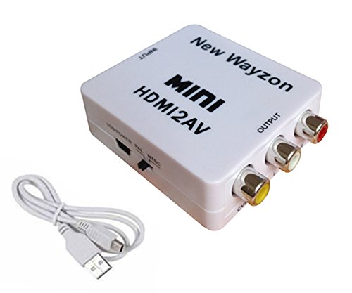 New Wayzon HDMI To RCA Composite AV+ Audio Toslink Spdif Coax Mini Converter For TV/PC/PS3/Blue-Ray DVD 1080P(White)