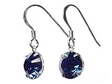 Fine montana blue Swarovski Crystal drop earrings on Sterling Silver Fishhooks with Gift Box. Beautiful jewellery for very special people.