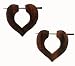 HARCOO- Organic Hand Carved Sono Wood Earrings with Wood Post - From Indonesia - Sold as a Pair - 36mm x35mm