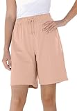 Woman Within Plus Size Sport Knit Shorts (Light Khaki,2X)