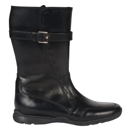 Hush Puppies Fairground Senior Girls Black Leather Boots