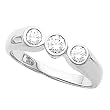 14K White Gold Diamond Three-Stone Ring - 0.33 Ct.