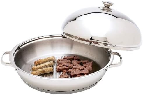 Chef's Secret® by Maxam® 12-Element High-Quality, Heavy-Gauge Stainless Steel Round Griddle