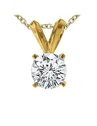1/4 CT Diamond Solitaire Pendant 14K Gold (I1-I2 Clarity)