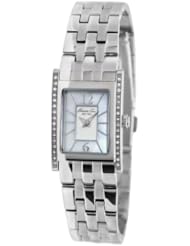 Kenneth Cole New York Womens KC4874 Classic Tank Silver Stone on Bezel Watch