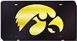 Iowa Hawkeyes Black Laser Cut License Plate