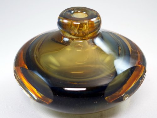 Murano Design Glass Art Smokey Dark Amber Vase