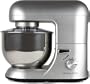 New Model Andrew James 1500 WATT Electric Food Stand Mixer In Stunning Silver With Splash Guard and 5.2 Litre Bowl + Spatula + 128 Page Food Mixer Cookbook
