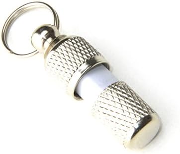 Lindaper Anti-lost Pet Dog Cat Id Name Address Label Tag Storage Barrel Tube Silver Pet Identity Card Id Tags (Scrub Bottom)