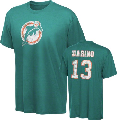 Miami Dolphins Youth Teal Reebok Dan Marino Name & Number T-Shirt