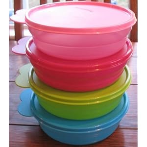 Tupperware Microwave Cereal Bowls New Color Set of 4 by