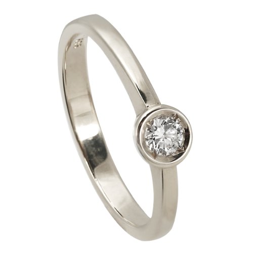 Bella Donna Damenring 585/000 Wei&szlig;gold 1 Brillant 0,15ct. Wei&szlig; Lupenrein Ringgr&ouml;&szlig;e 60 9018 Preisvergleich