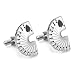 Trendy Men's Cufflinks Stainless Steel Poker Style Cards (Silver Black)