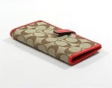 AUTHENTIC COACH SIGNATURE MULTI CASE with ID 42130 (Khaki/Geranium)