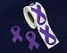 Purple Ribbon Shaped Stickers - Perfect for Alzheimer’s, Epilepsy, Pancreatic Cancer, Domestic Violence, Lupus, Crohn’s Disease, Awareness Campaigns, Memorial’s & More! (1 Roll - 250 Stickers)