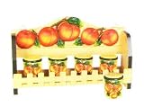 PEACH 3-D Majolica Spice Rack & Jars *NEW*