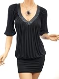 Patty Women Ruched V Neck Dropped Waist Evening Clubwear Mini Dress