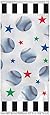 Baseball Large Cello Treat Bags with Green Twist Ties - 20/Pack