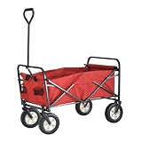 Sandusky Lee FCW3622 Red Polyester Fabric Light Duty Folding Wagon with Solid Steel Frame, 150 lbs Capacity, 36