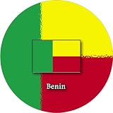 58mm Round Badge Style Fridge Magnet Benin Flag