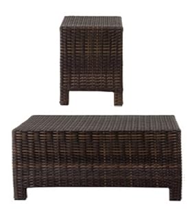 Autograph Puccini Coffee amp Side Table Set Brown Rattan