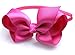 Syleia Fashion Headbands with 4 inch Bow, Set of 6 Blue, White, Black, Red, Purple, Rose School and Playtime Perfect Hair