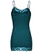 Plus djustable Lace Long Cotton Cami Tops,004-blue Jade,X-Large