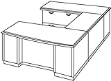 Office Furniture DMI - Left Executive U-Shaped Lateral File Desk - Transiti ....